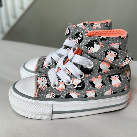 Converse CTAS 1V Penguin Tundra Print High Top Shoe infant size 3 - Picture 2 of 10